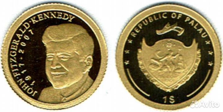 Золотая монета John Kennedy