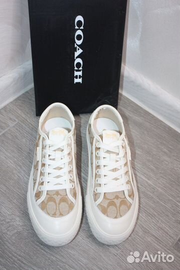 Кроссовки кеды Coach кожаные Премиум