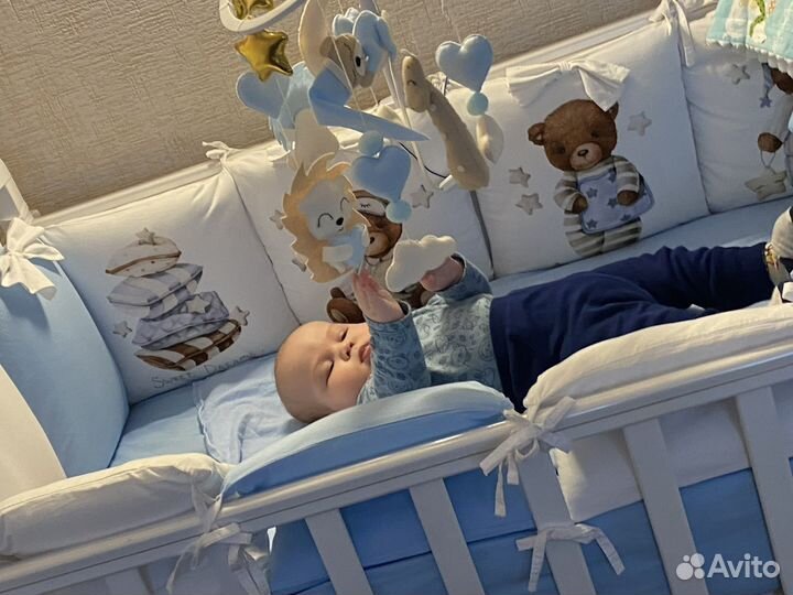 Бортики в детскую кроватку для мальчика