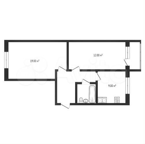 2-к. квартира, 50,9 м², 5/5 эт.