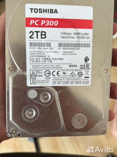 Toshiba HDD 2Tb P300