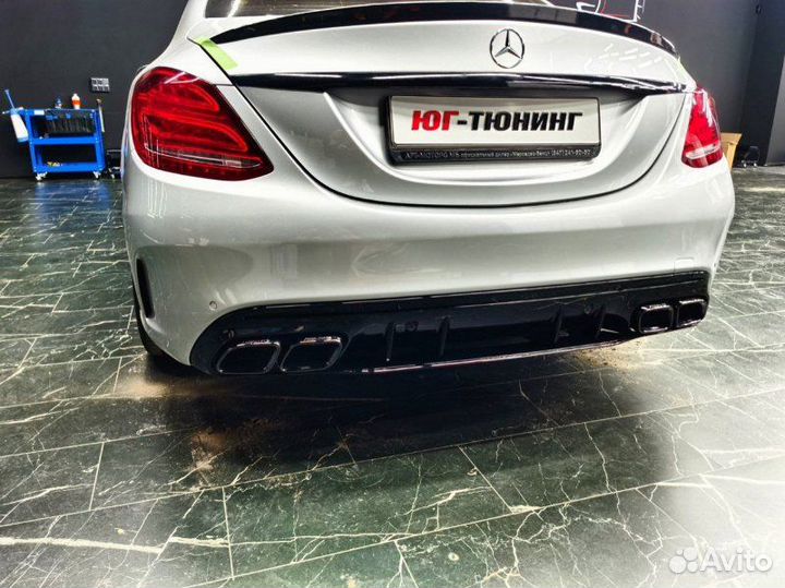 Диффузор Mercedes C-class w205 С63 AMG стиль 2019+