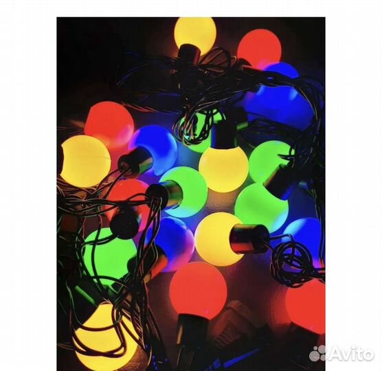 Электрогирлянда уличная светодиодная. шарики, 8 м
