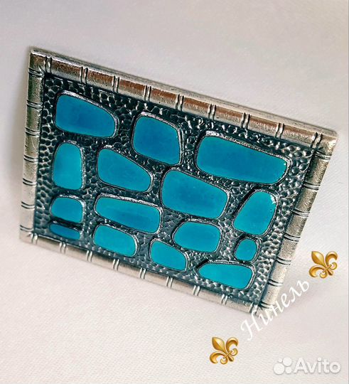 Каталожная брошь. Серебрение. Эмаль. СССР