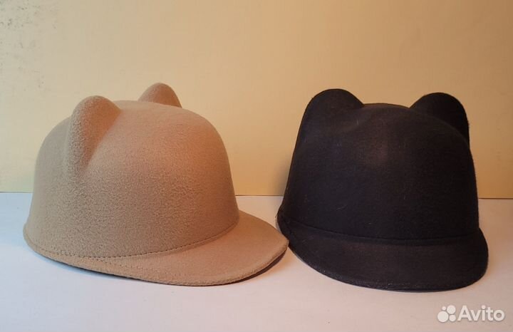 Шляпка с козырьком и ушками кота