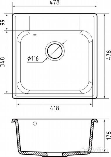 Раковина для кухни GrandFest мойка черная