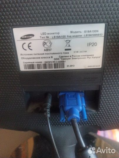 Монитор Samsung S19A100N led