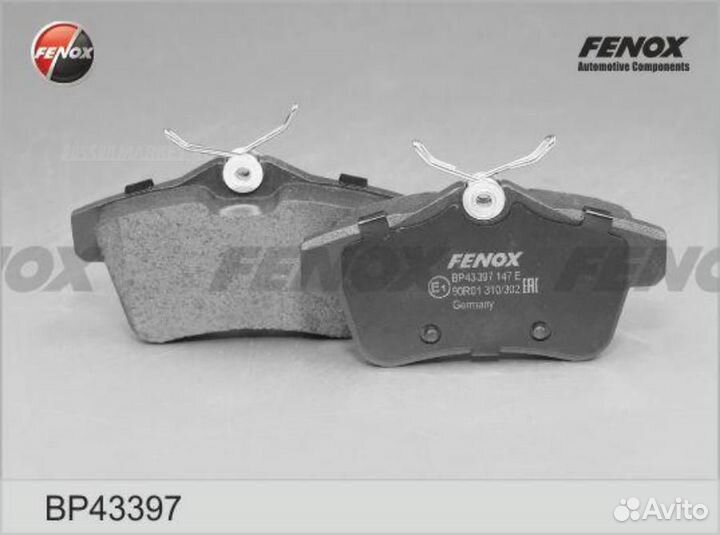 Fenox BP43397 Колодки тормозные дисковые зад прав