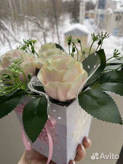 Букет роз из мыла