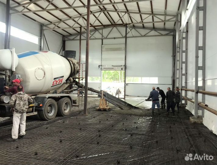 Промышленные бетонные полы для цеха (Арт 124)