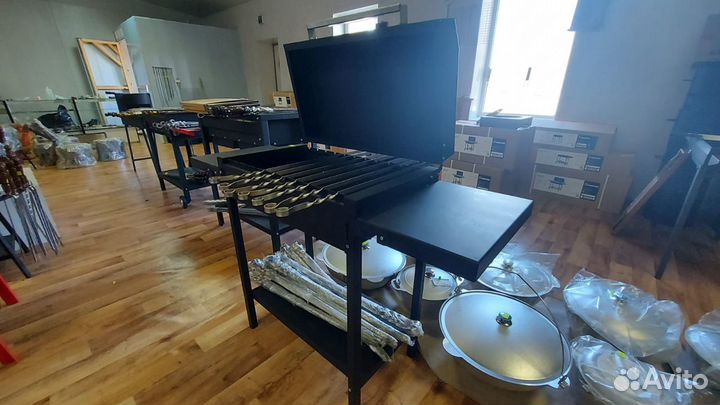 Мангал с крышкой и полкой 2мм