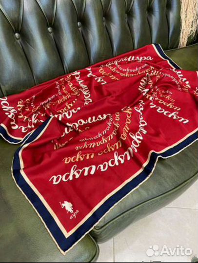 Платок moschino теплый и платок polo twill silk