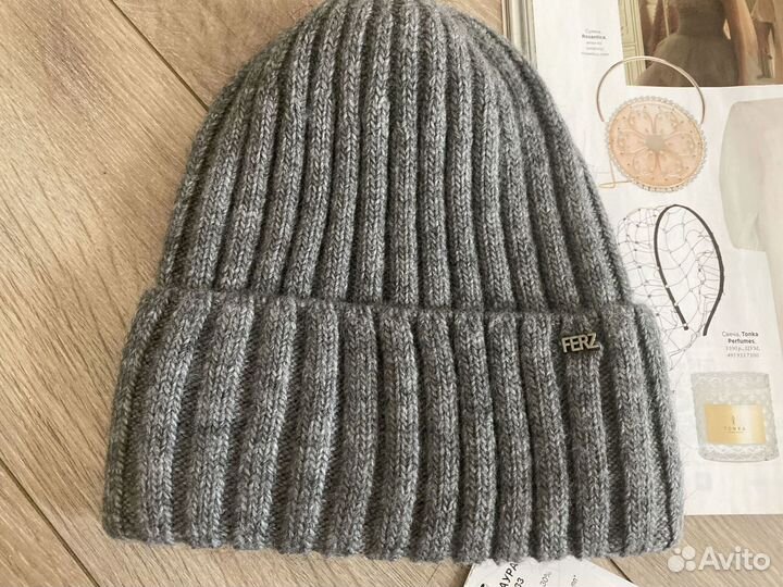 Шапка с шарфом хлопок