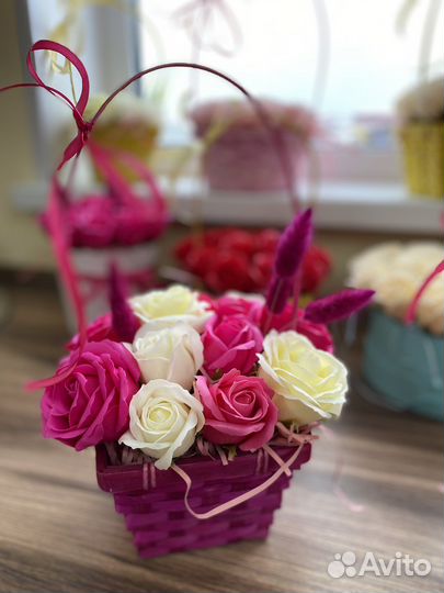 Букет из мыльных роз