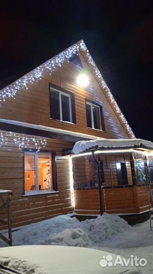 Гирлянда, новогоднее оформление домов и территории