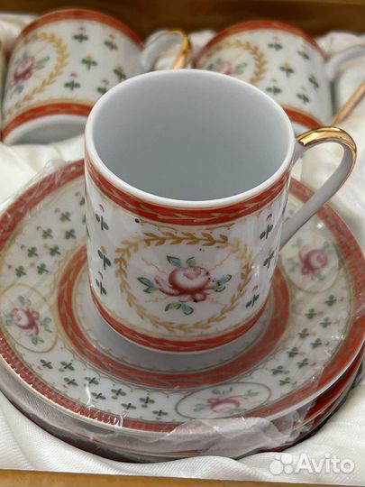 Кофейный сервиз yamasen, 25 кт позолота