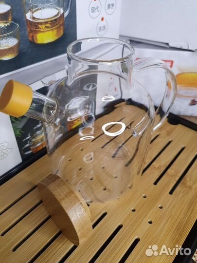 Чайник с бамбуковой крышкой 600 мл