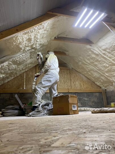 Утепление, напыление пенополиуретаном (ППУ)
