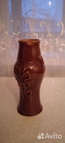 Ваза глиняная для цветов, б/у