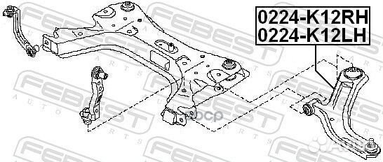 Рычаг передний левый 0224K12LH Febest