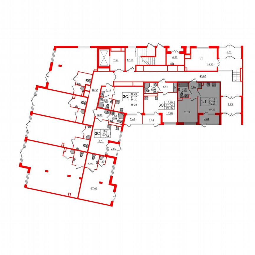 1-к. квартира, 33,5 м², 1/4 эт.