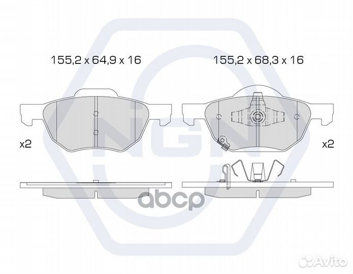 Колодки тормозные дисковые керамические перед