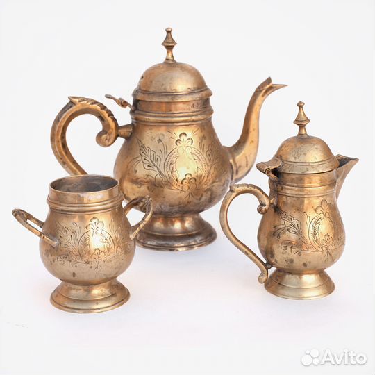 Шикарный антикварный чайный кофейный сервиз