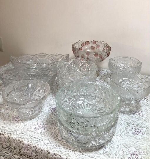 Хрустальные салатницы, конфетницы, вазы