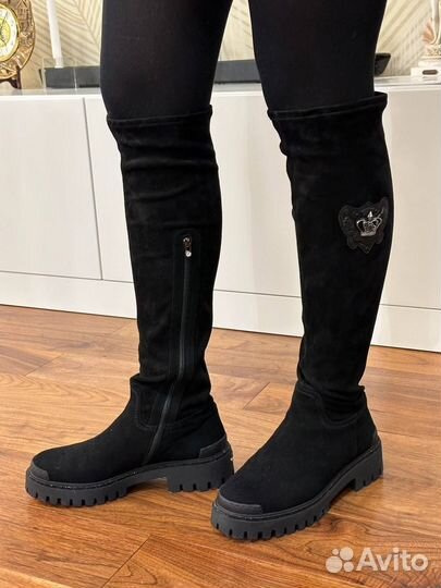 Сапоги ботфорты зима