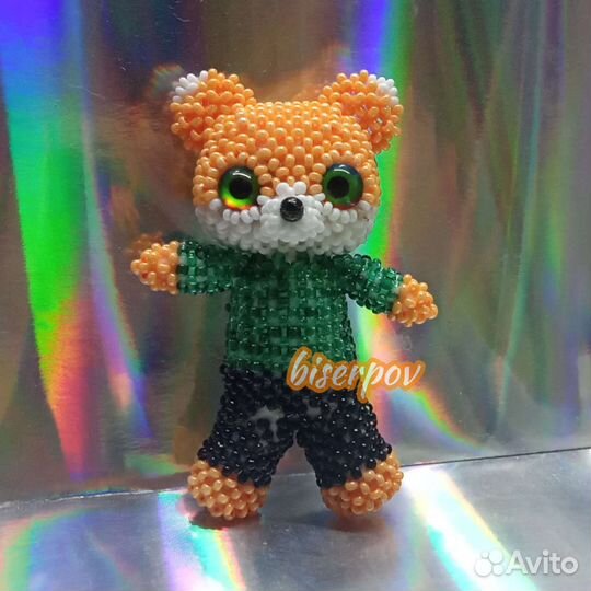 Амигуруми лис из бисера