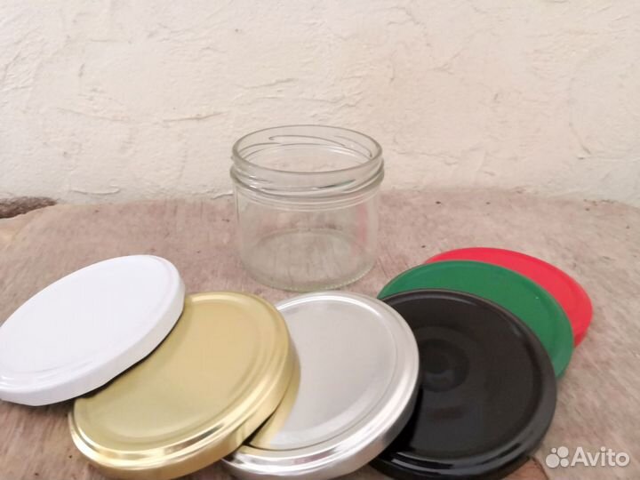 Стеклянная банка прямая форма с крышкой