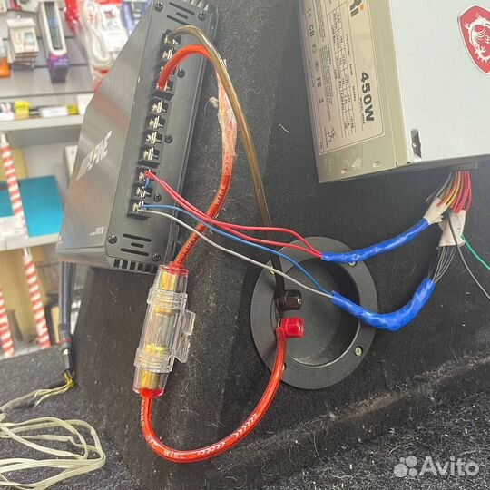 Сабвуфер Mystery MJS 12F и усилитель Alpine 446(А)