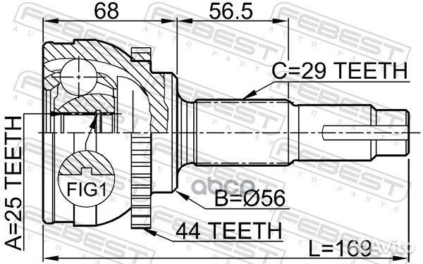 Шрус наружный 25x56x29 (nissan murano Z50 2002