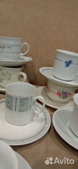 Чашки кофейные с блюдцами Германии, Китай, Польша