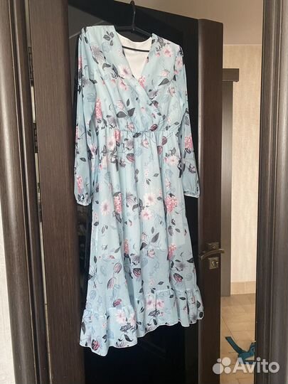 Платье летнее 48 голубое