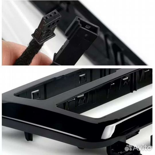 Рамка климата BMW F30 с подсветкой чёрный глянец