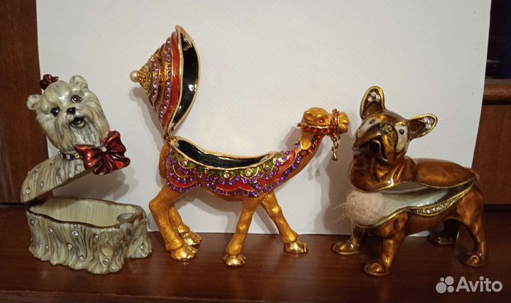 Шкатулки со стразами верблюд и собачки