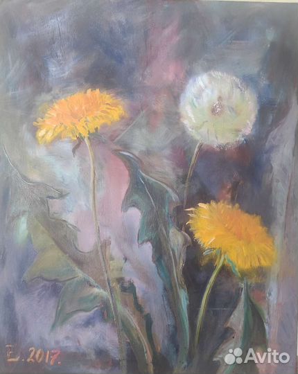 Картина маслом на холсте цветы