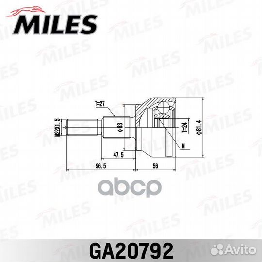 ШРУС наружный ford focus III/C-MAX II 1.6TI 10