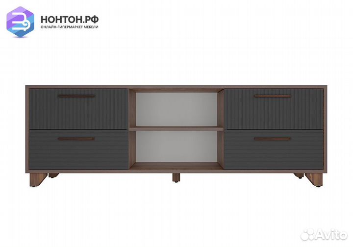 Тв-тумба с нишей Копенгаген дуб самдал / серый гра