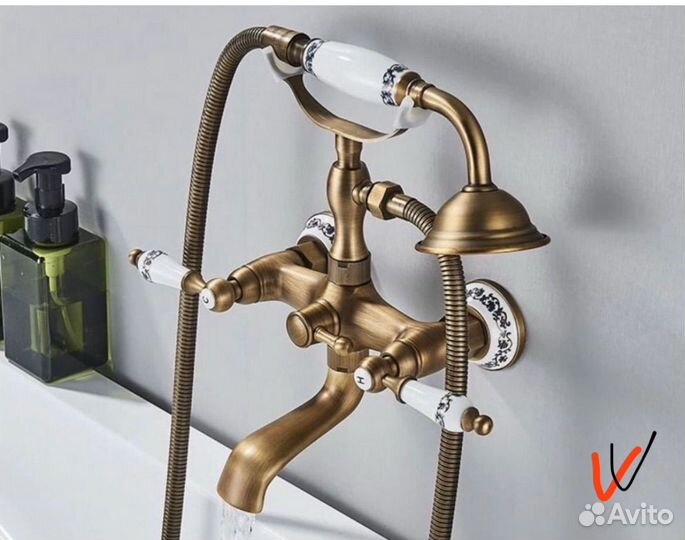 Смеситель с керамикой ретро латунь для душа