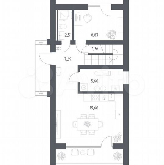 Дом 110 м² на участке 6,2 сот.
