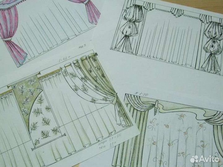 Швейный цех. Пошив штор. Изготовление карнизов