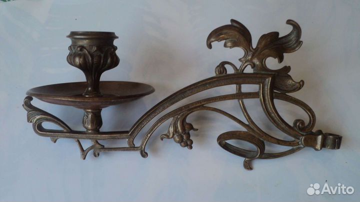 Бронзовый подсвечник Виноград 19 век. Модерн