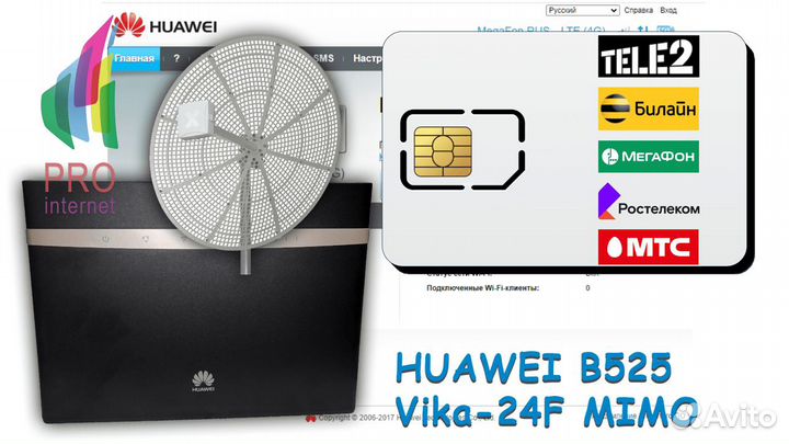Роутер huawei B525s-23a Vika-24F mimo