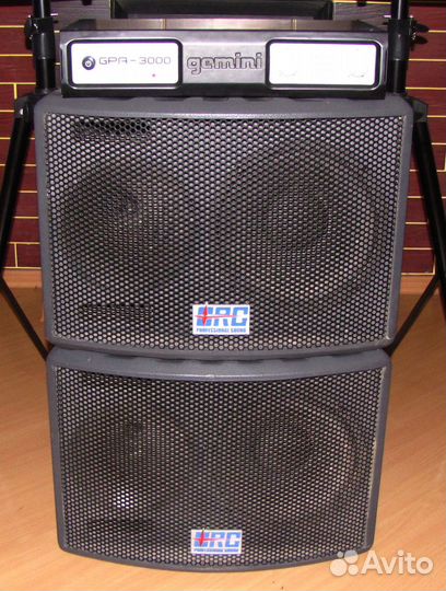 Колонки ORG 600W K10 2шт Pro USA Усилитель Gemini