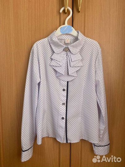 Блузка белая для девочки 140