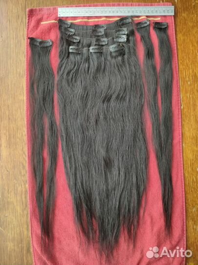 Натуральные волосы на заколках