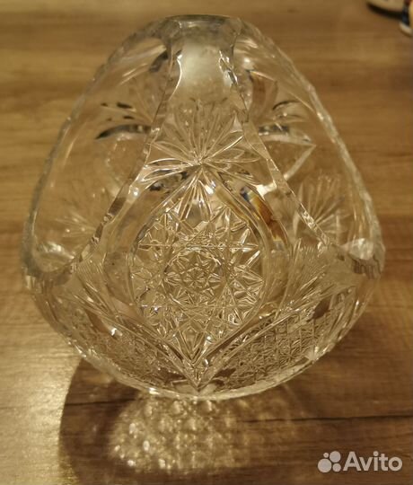 Корзинка хрустальная для фруктов, малая d18см