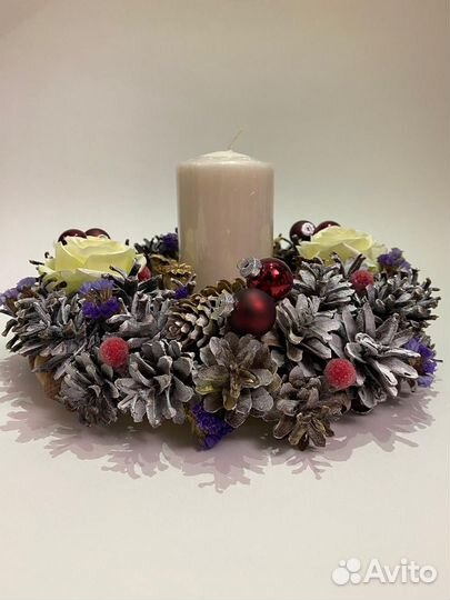 Рождественсий венок- подсвечник